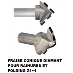 FRAISE CONIQUE DIAMANT POUR RAINURES ET FOLDING