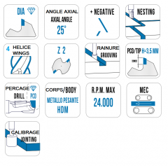 POWERCUT 8N FRAISES DIAMANTS Z2+2 NESTING