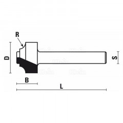 FRAISES HW A114 - B114 - C114 MOULURE A RAYON CONCAVE Z  2