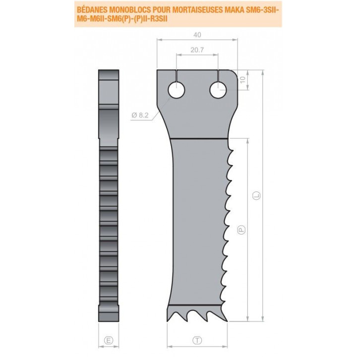 BEDANES MONOBLOCS POUR MORTAISEUSE "MAKA"