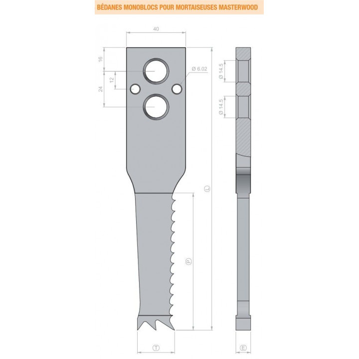 BEDANES MONOBLOCS POUR MORTAISEUSE "MARZANI - LARI..."