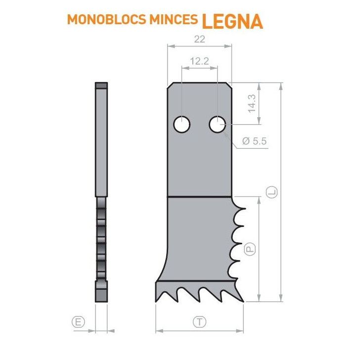 BEDANES MONOBLOCS MINCES "LEGNA"