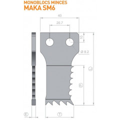 BEDANES MONOBLOCS MINCES POUR "MAKA SM6 "