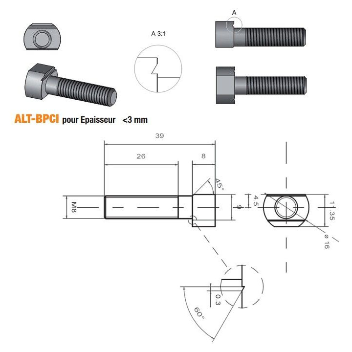 ACCESSOIRES POUR BEDANES "ALTERNAX"