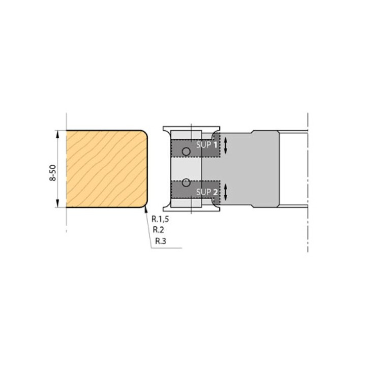 PORTE-OUTILS A CALIBRER AVEC CASSAGE D'ARÊTES