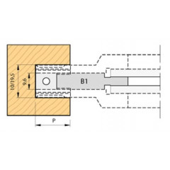 PORTE-OUTILS  EXTENSIBLE POUR RAINURES A PLAQUETTES HW