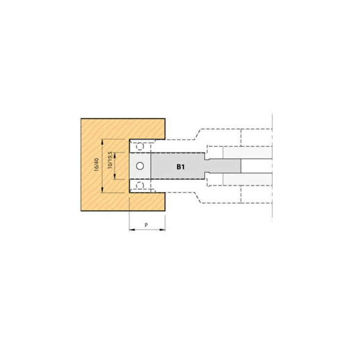 PORTE-OUTILS  EXTENSIBLE POUR RAINURES DE 10 A 40MM