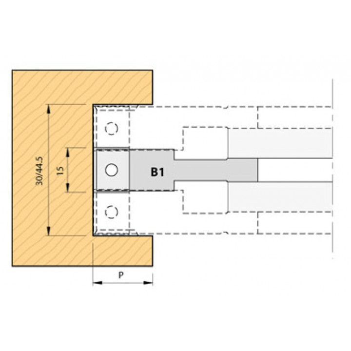 PORTE-OUTILS  EXTENSIBLE POUR RAINURES DE 15.3 A 44.5MM