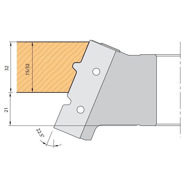 PORTE-OUTILS POUR ABOUTAGE 22.5°