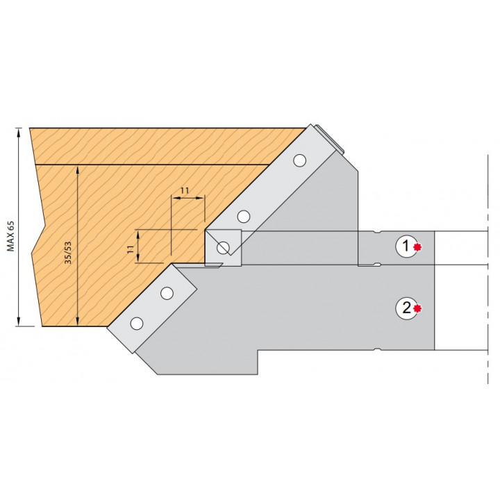 PORTE-OUTILS POUR ABOUTAGE 22.5°