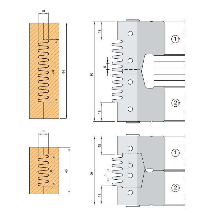 PORTE-OUTILS HSK63F POUR ABOUTAGE A EPAISSEURS VARIABLES