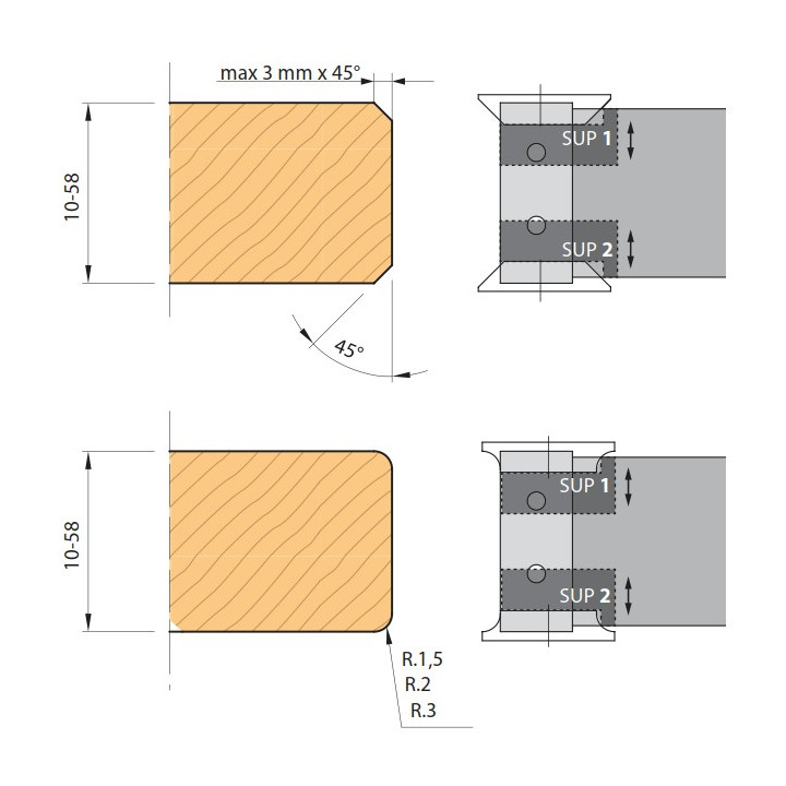 PORTE-OUTILS HSK63F POUR CALIBRER AVEC CASSAGE DES ARETES