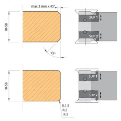 PORTE-OUTILS HSK63F POUR CALIBRER AVEC CASSAGE DES ARETES