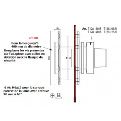 FLASQUE DE SECURITE POUR  ADAPTATEUR LAMES T128