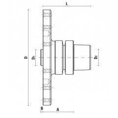T128 ADAPTATEUR HSK63E POUR LAMES GRAND Ø