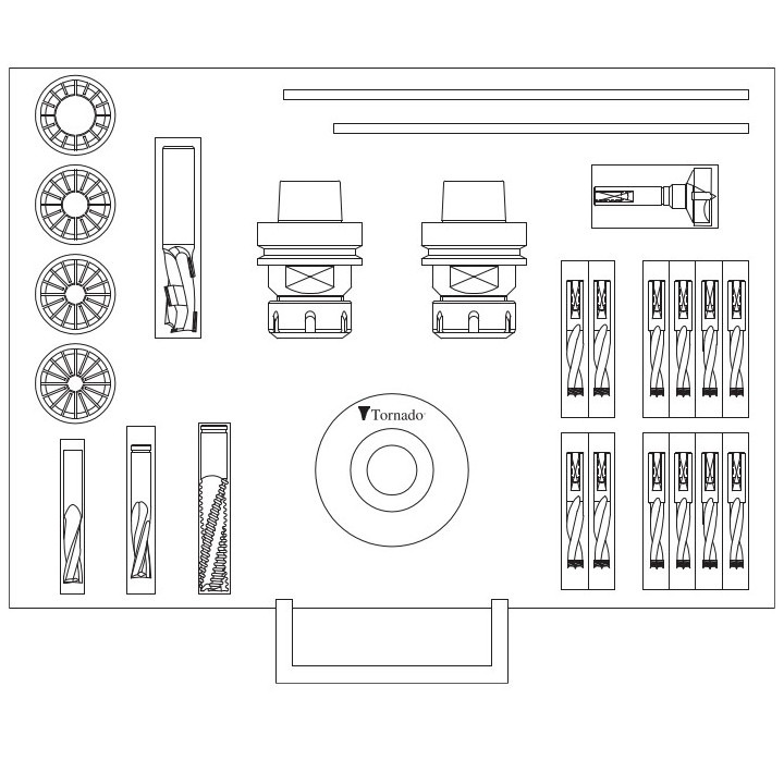 KIT POUR MACHINES CNC PORTE-OUTILS HSK63F PINCES EOC25