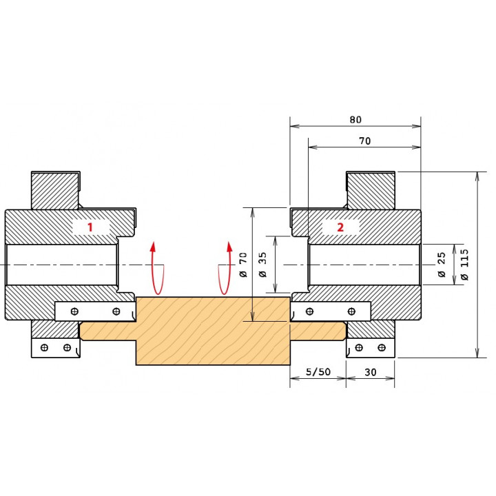 FRAISE POUR TENONNEUSE DOUBLE