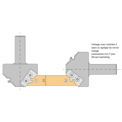 FRAISE POUR CENTRE D'USINAGE ABOUTAGE 45°